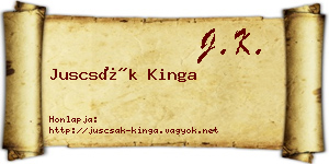 Juscsák Kinga névjegykártya